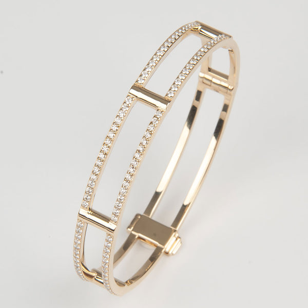 Diamond Locking Cage Bangle