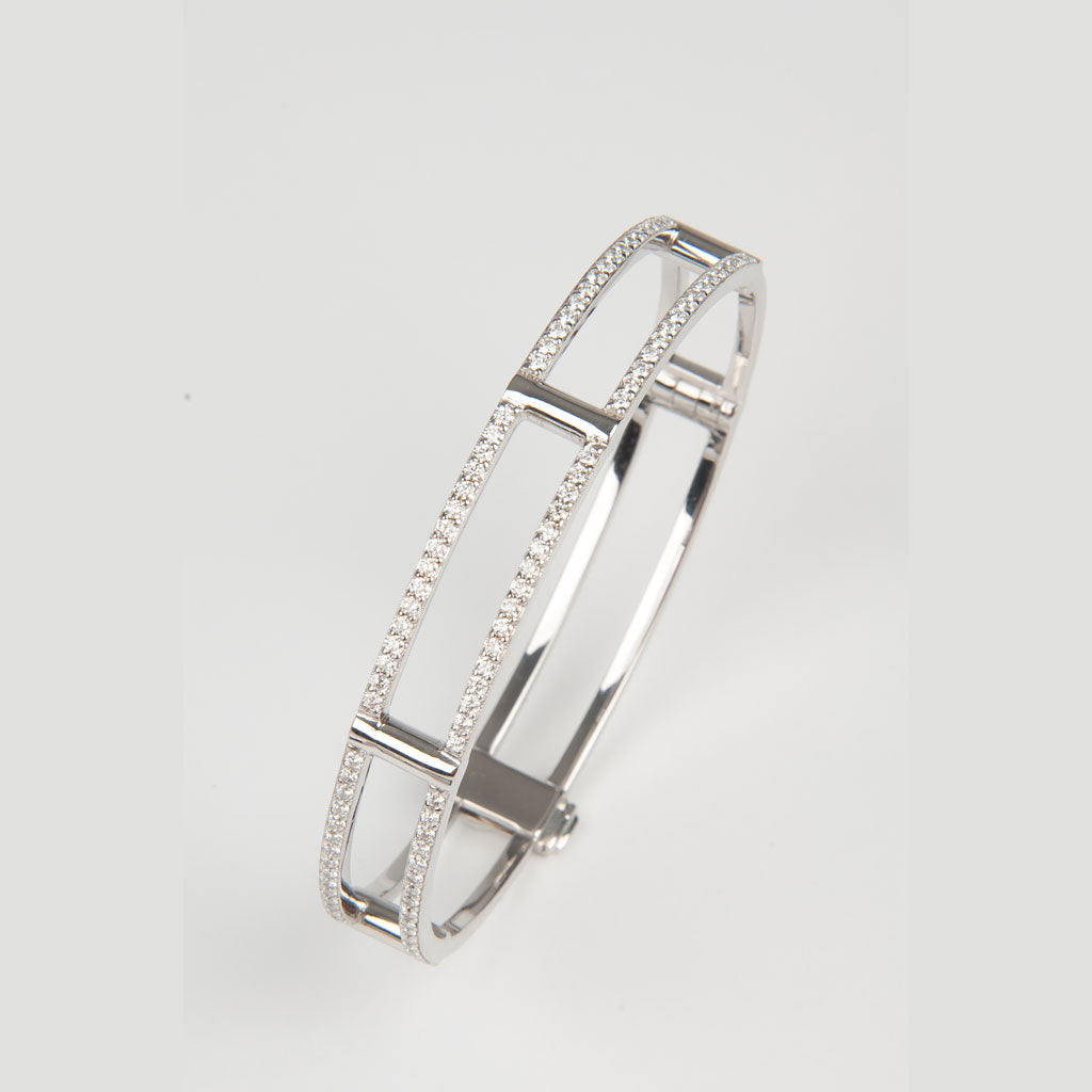 Diamond Locking Cage Bangle