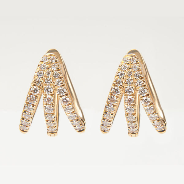 Cris Yellow Gold & Diamond Earrings