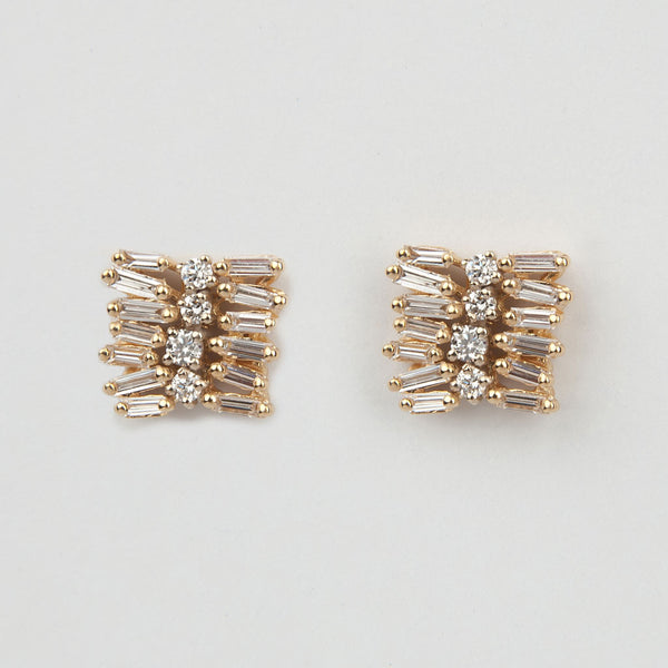 Staggered Diamond Earrings