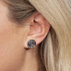 Blue Sapphire Spiral Earrings