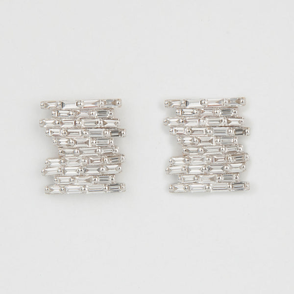 Pave Baguette Diamond Earrings