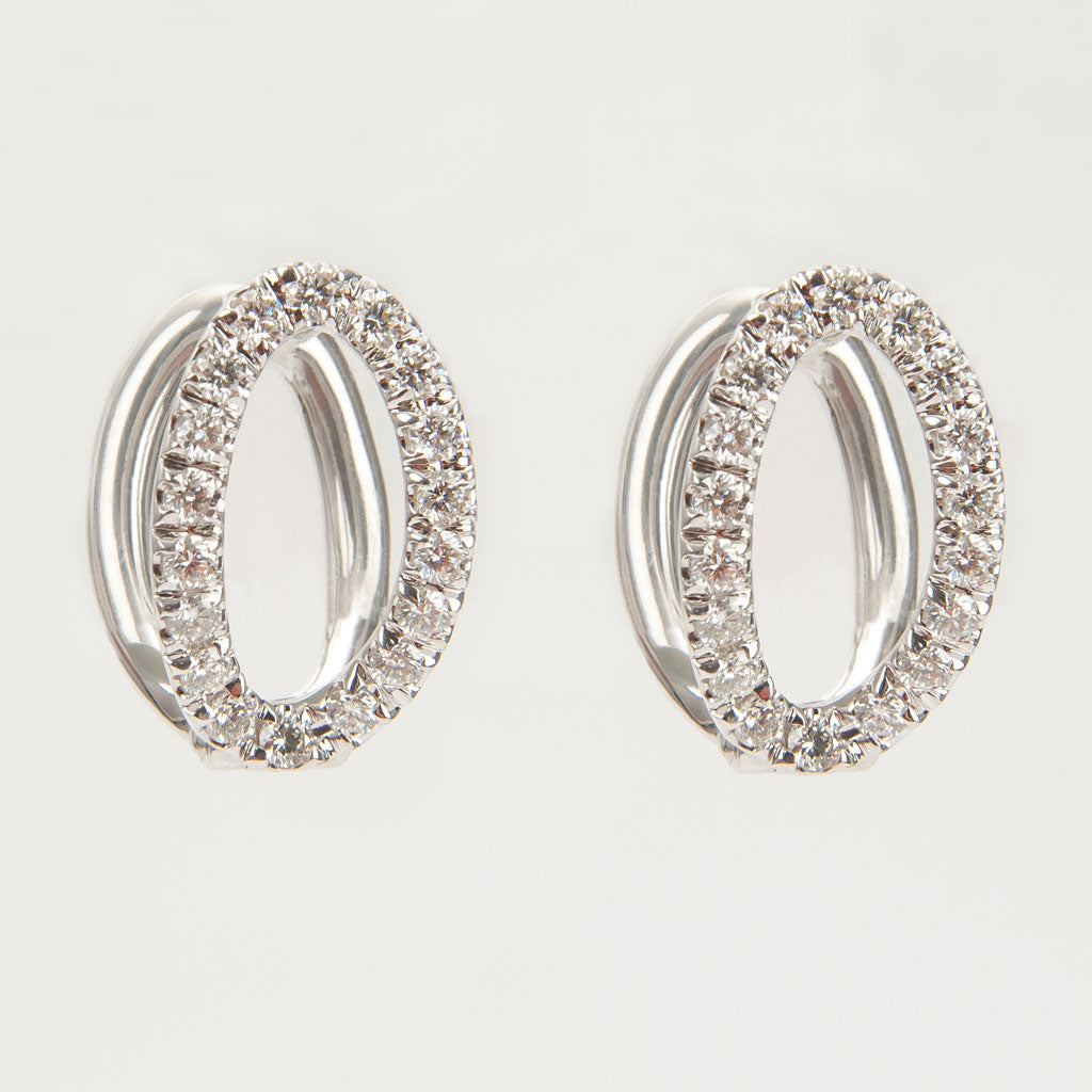 Small Mila White Gold & Diamond Earrings