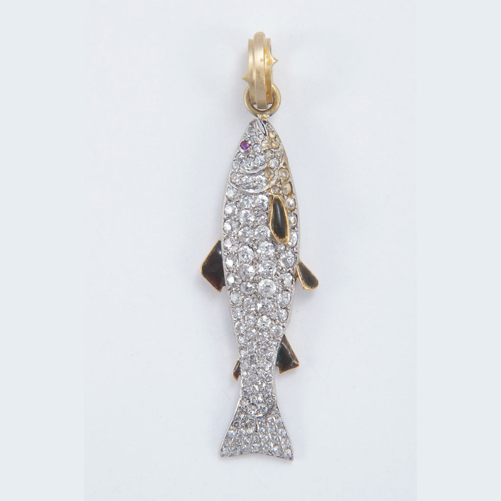 Diamond Fish Pendant