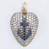 Diamond Heart Pendant with Sapphire Anchor