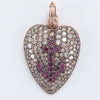 Champagne Diamond Heart Pendant with Ruby Anchor