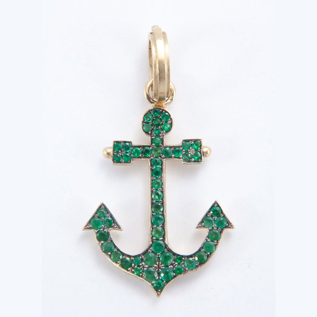 Emerald Anchor Pendant