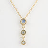 Cascading Trinity Blue Sapphire Necklace