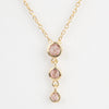 Cascading Trinity Pink Sapphire Necklace