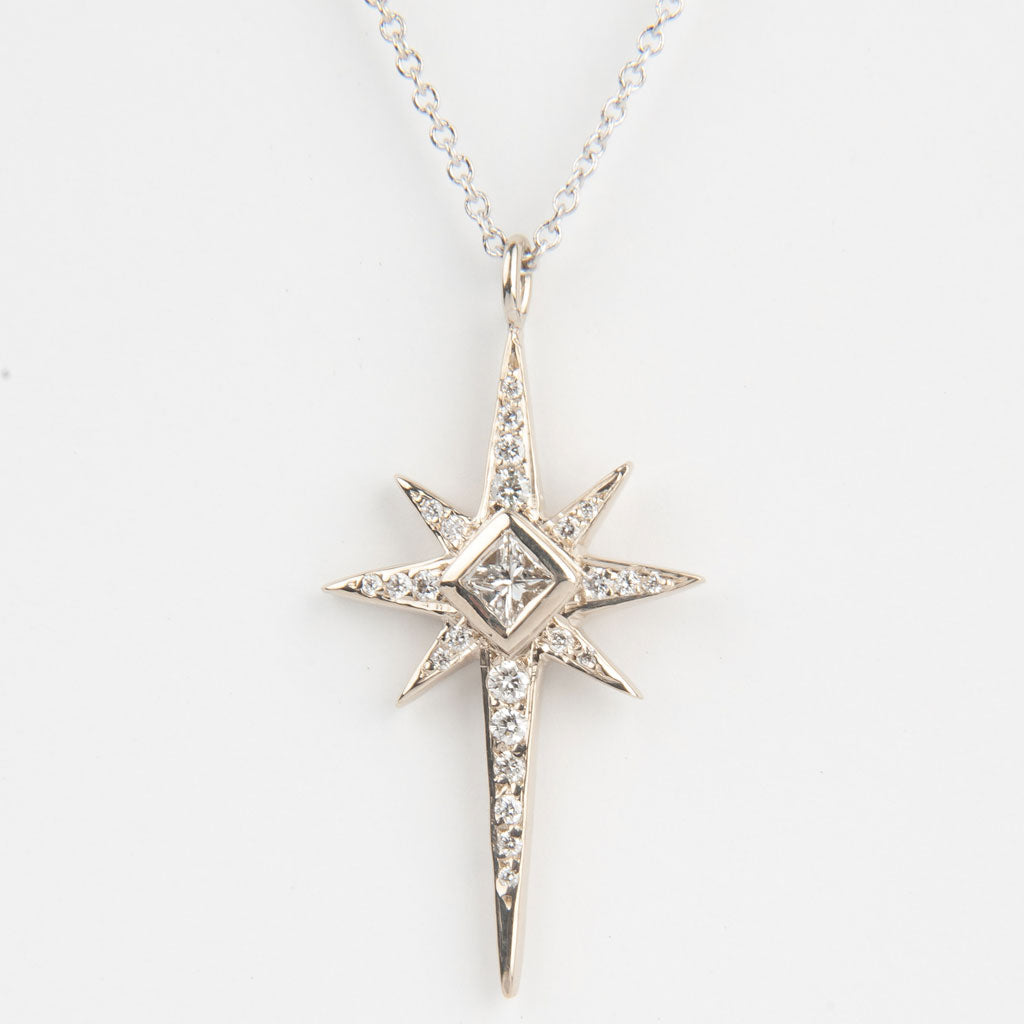 Diamond Star Cross Pendant